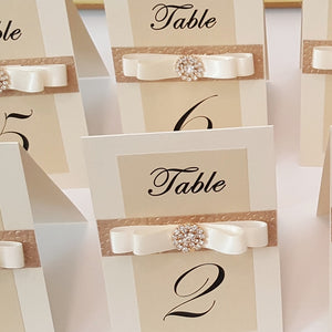 Gold l Ivory Embellished Glitter Table Numbers